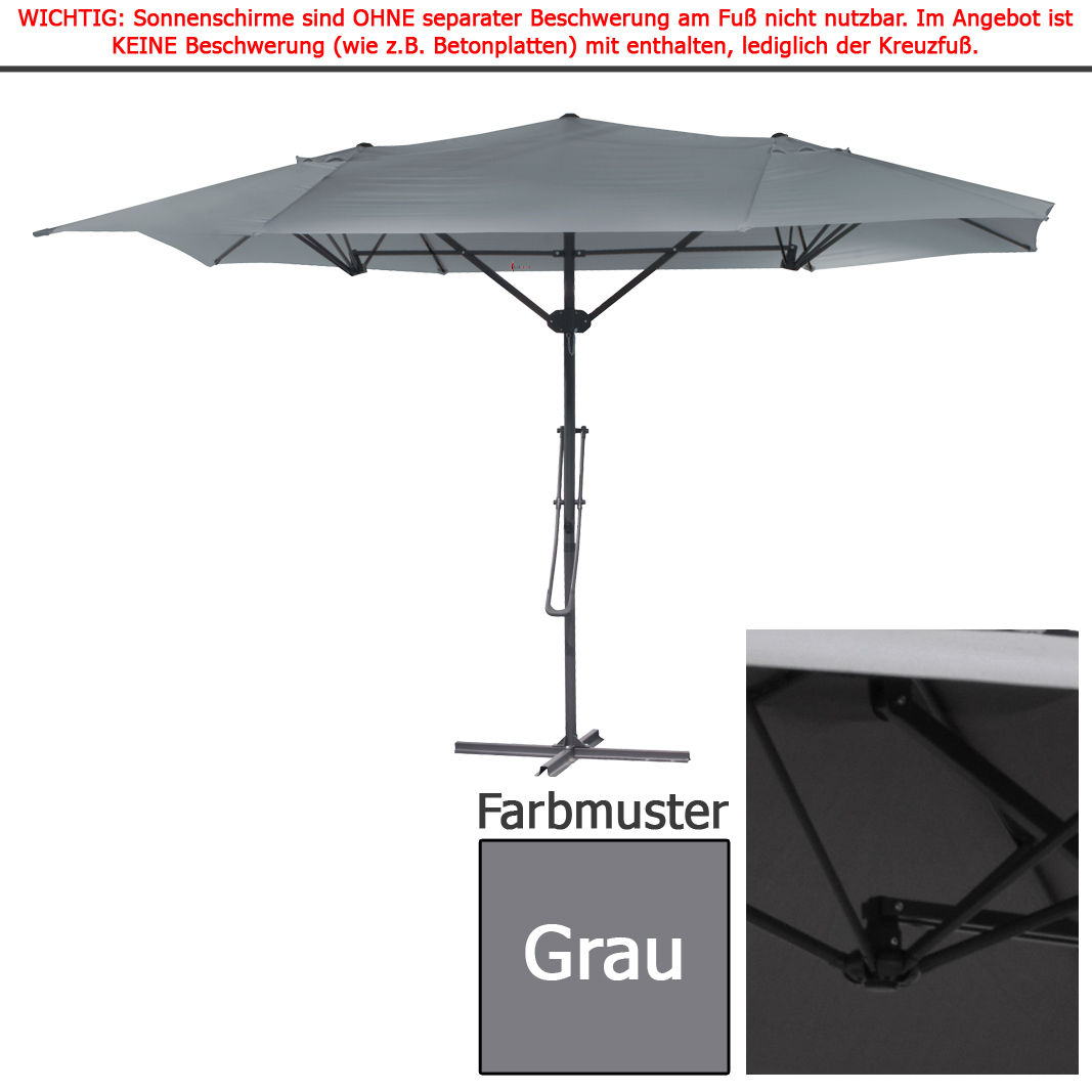 Sonnenschirm 3x4m Ampelschirm Gartenschirm eckig Schirm 300x400 weiß