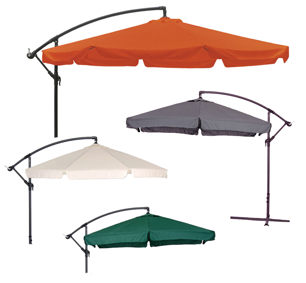 Ampelschirm Ø 3,5m Schirm Sonnenschirm ca. 350cm Gartenschirm Volant