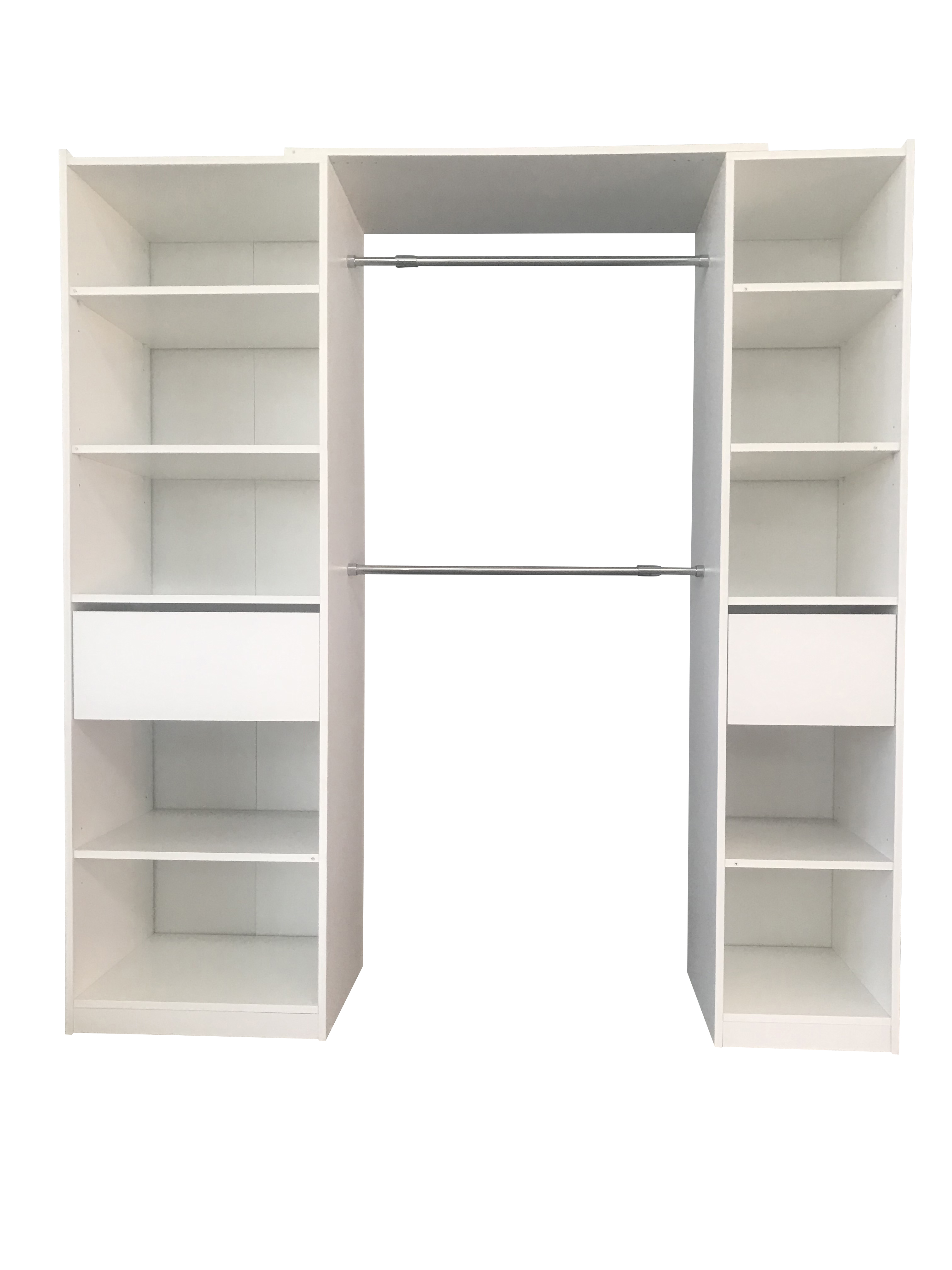 Kleiderschrank #5077 WEISS begehbar offen Garderobe Schrank Regal