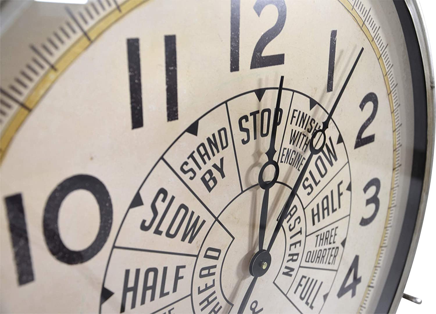 XXL Vintage Wanduhr Ø72cm #656 Marine U-Boot aus Metall und Glas Antik